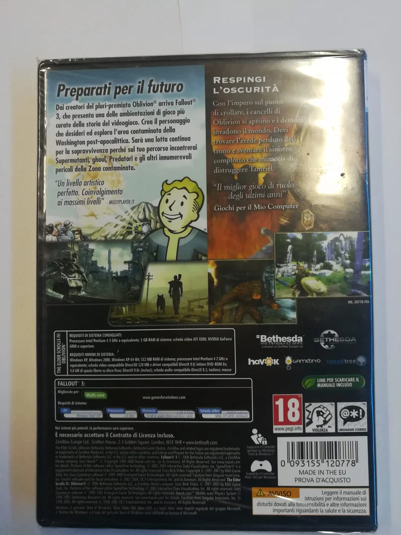 FALLOUT 3 & THE ELDER SCROLLS IV: OBLIVION PC (versione italiana)