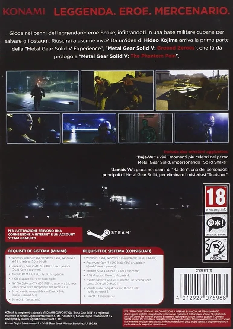 METAL GEAR SOLID 5 GROUND ZEROES PC (versione italiana )