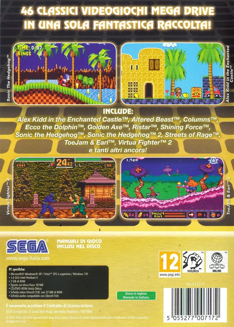 SEGA MEGA DRIVE CLASSIC COLLECTION: GOLD EDITION PC (versione italiana)