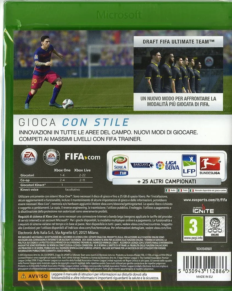 FIFA 16 XBOX ONE (versione italiana)