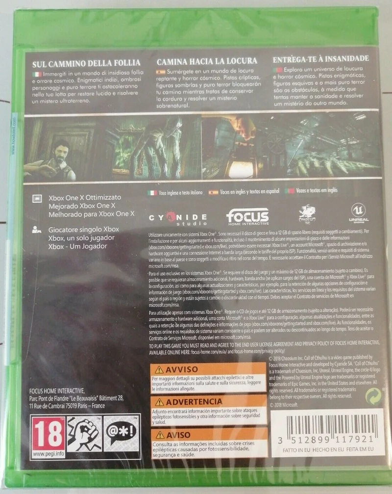 CALL OF CTHULHU XBOX ONE (versione europea)