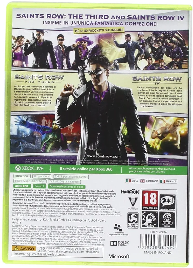 SAINTS ROW DOUBLE PACK XBOX 360 EDIZIONE ITALIANA