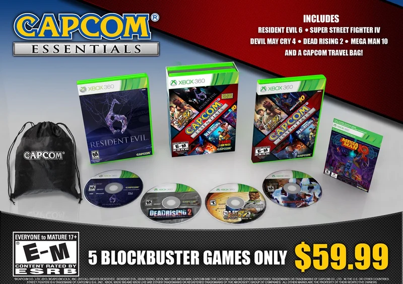 CAPCOM ESSENTIALS 5 GAMES PACK XBOX 360 EDIZIONE AMERICANA