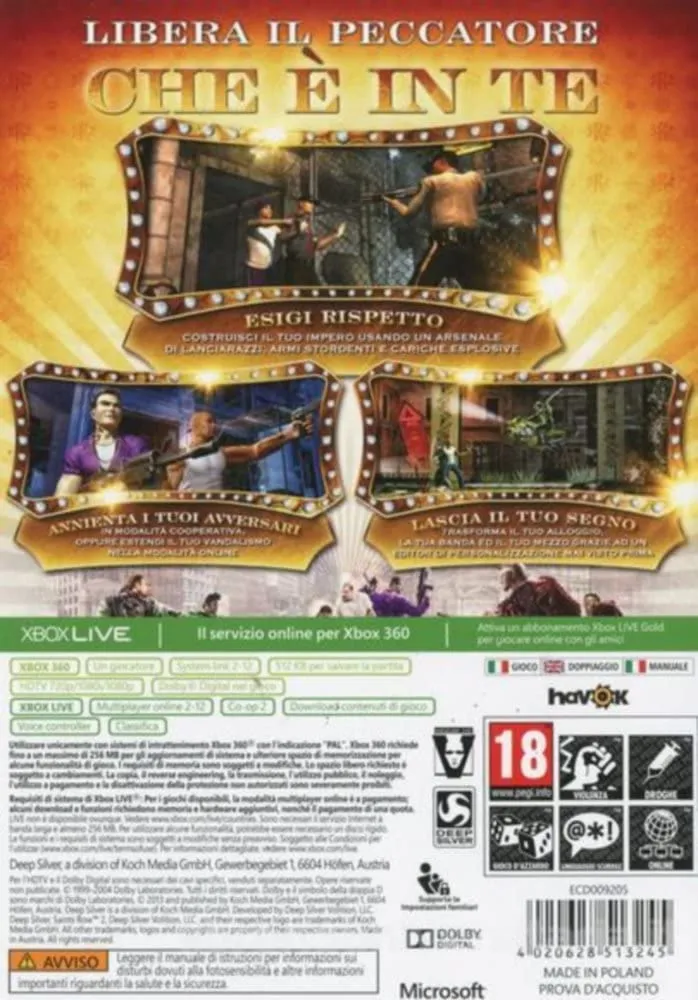 SAINTS ROW 2 CLASSICS XBOX 360 EDIZIONE ITALIANA
