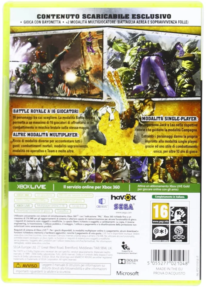 ANARCHY REIGNS EDIZIONE LIMITATA XBOX 360- COMPLETAMENTE ITALIANO-