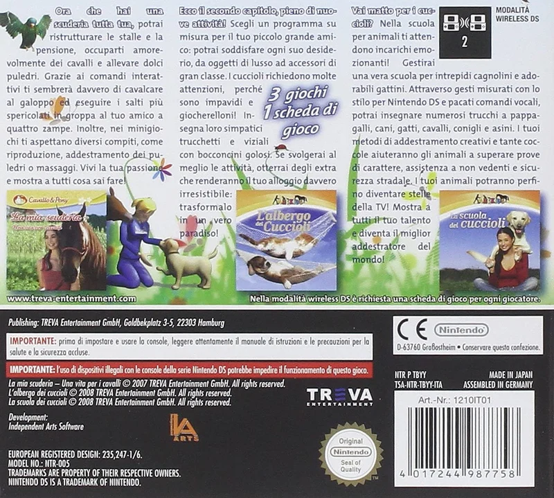 3IN1 LA MIA SCUDERIA UNA VITA PER I CAVALLI - L'ALBERGO DEI CUCCIOLI - LA SCUOLA DEI CUCCIOLI - NINTENDO DS EDIZIONE ITALIANA