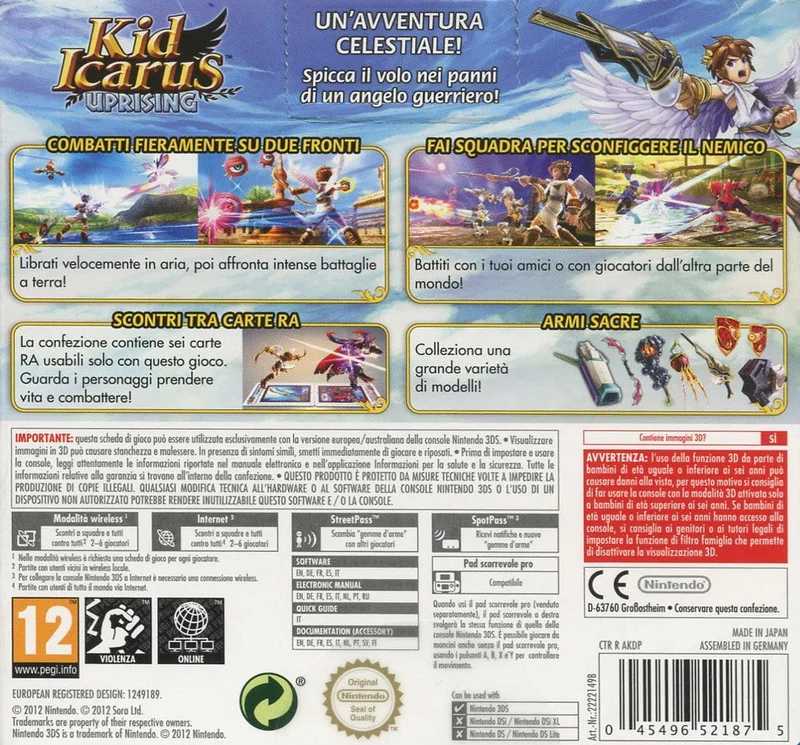 KID ICARUS UPRISING NINTENDO 3DS EDIZIONE ITALIANA