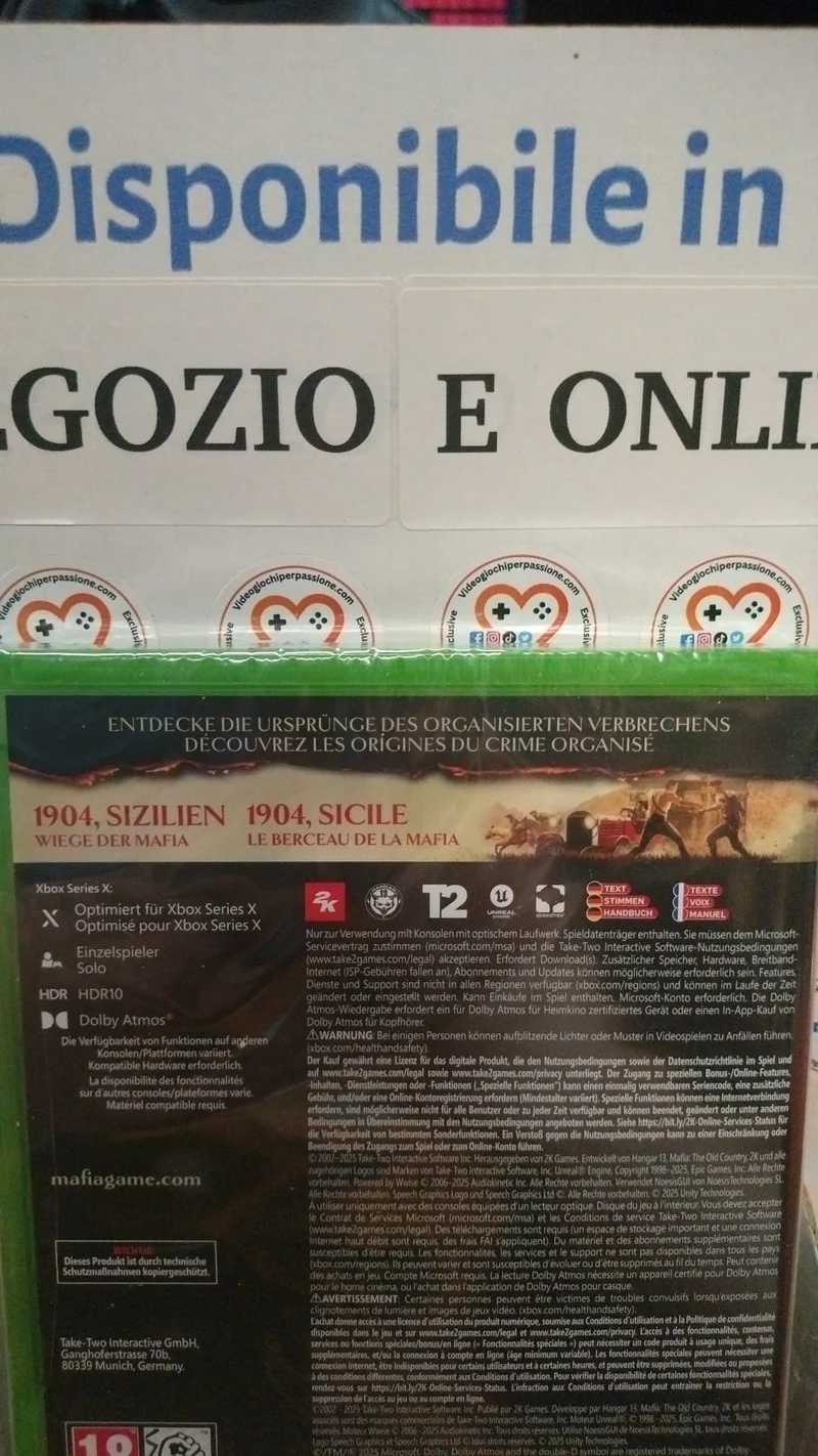 Mafia Terra Madre - The Old Country - Xbox Serie X Edizione Europea