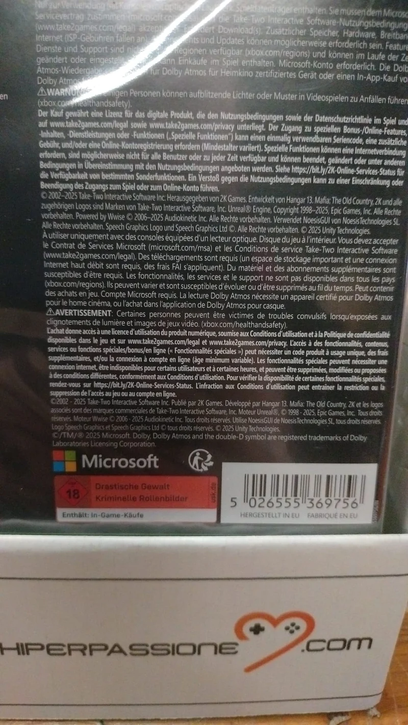 Mafia Terra Madre - The Old Country - Xbox Serie X Edizione Europea