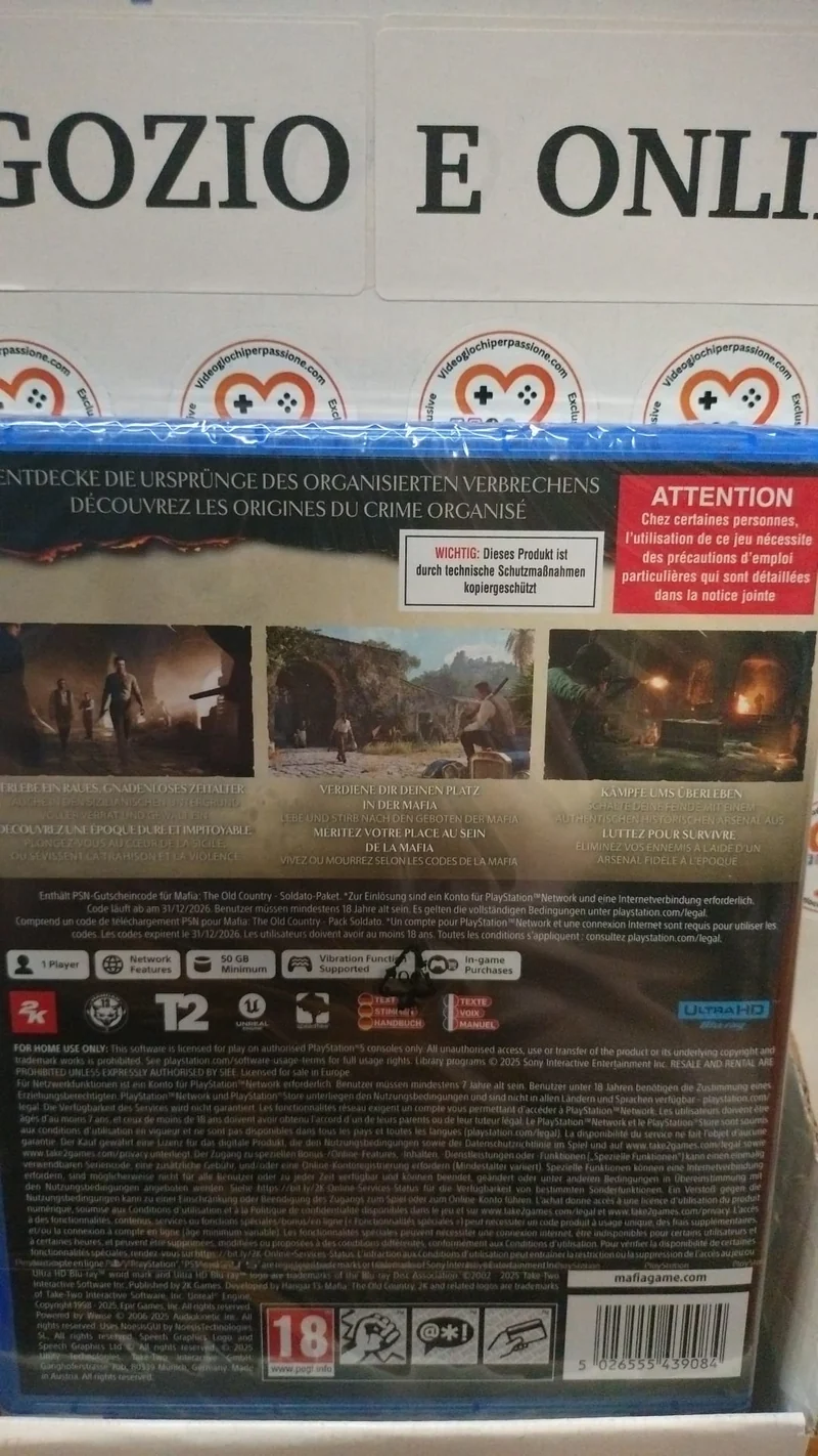 Mafia Terra Madre - The Old Country - Playstation 5 Edizione Europea