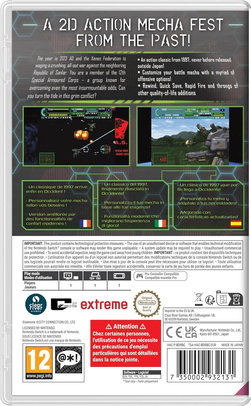 Assault Suit Leynos 2 Saturn Tribute Nintendo Switch Edizione Europea