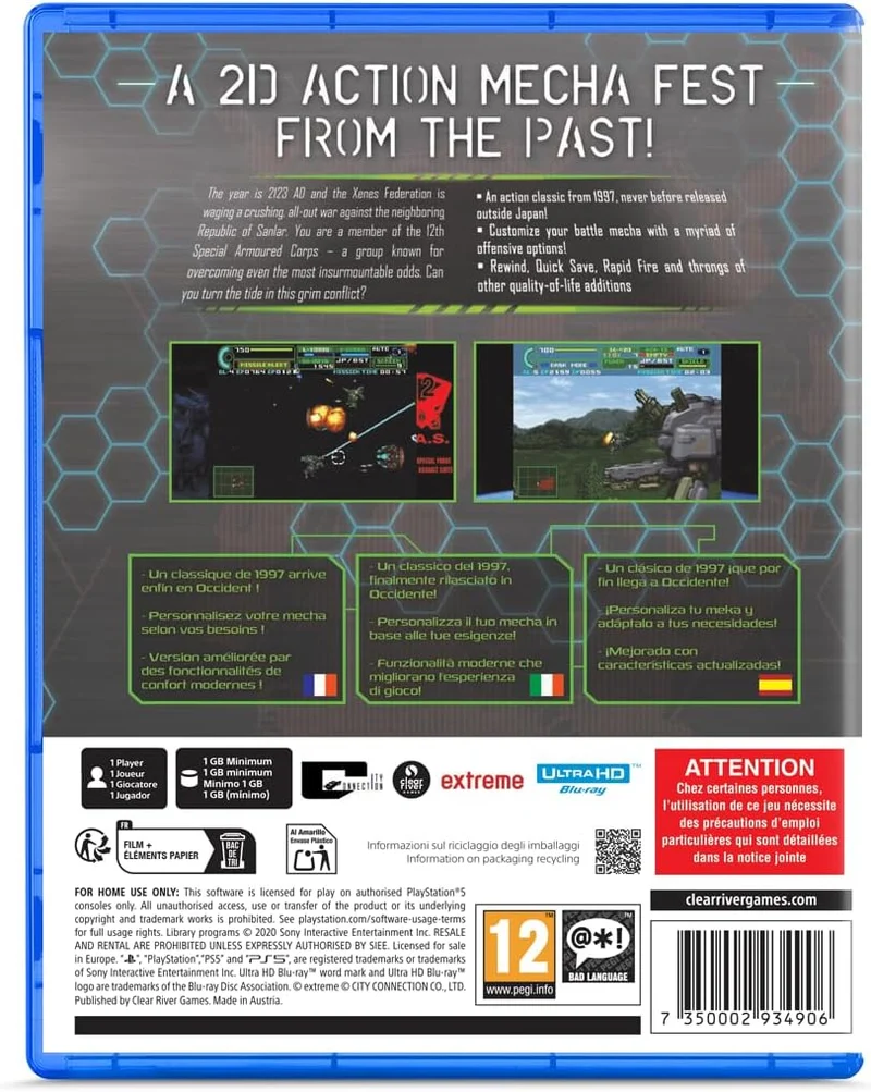 Assault Suit Leynos 2 Saturn Tribute Playstation 5 Edizione Europea