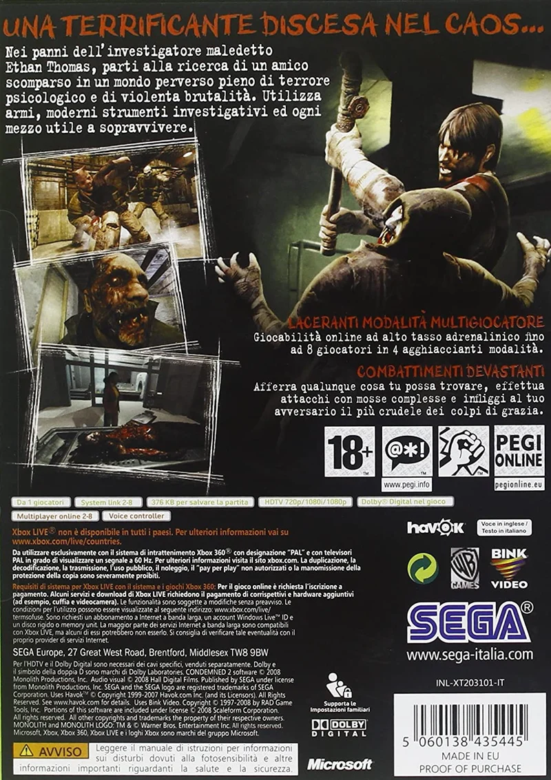 CONDEMNED 2 XBOX 360 (versione italiana)