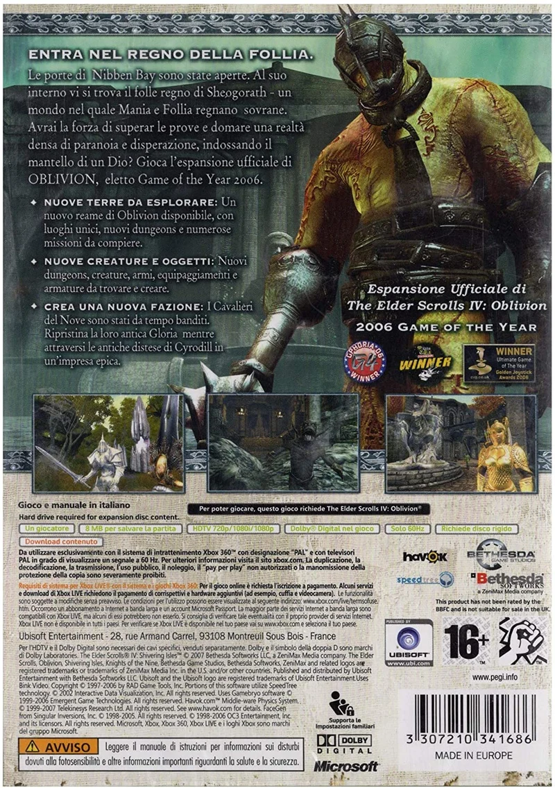 THE ELDER SCROLLS IV : SHIVERING ISLES XBOX 360 (versione italiana)