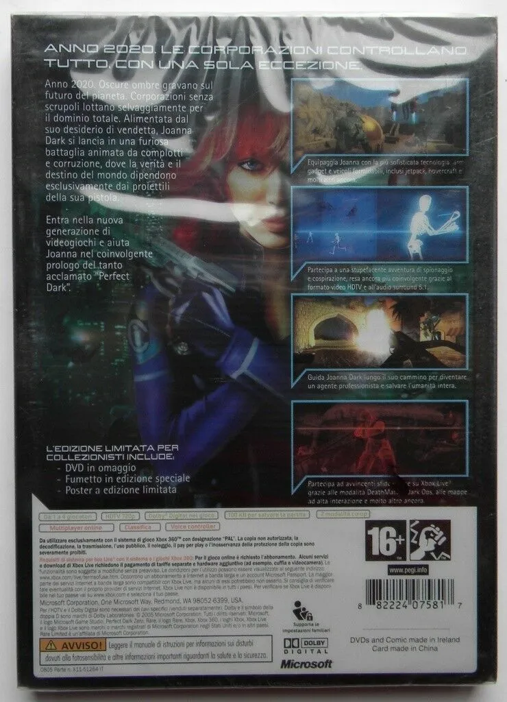 PERFECT DARK ZERO XBOX 360 (completamente in italiano)EDIZIONE LIMITATA