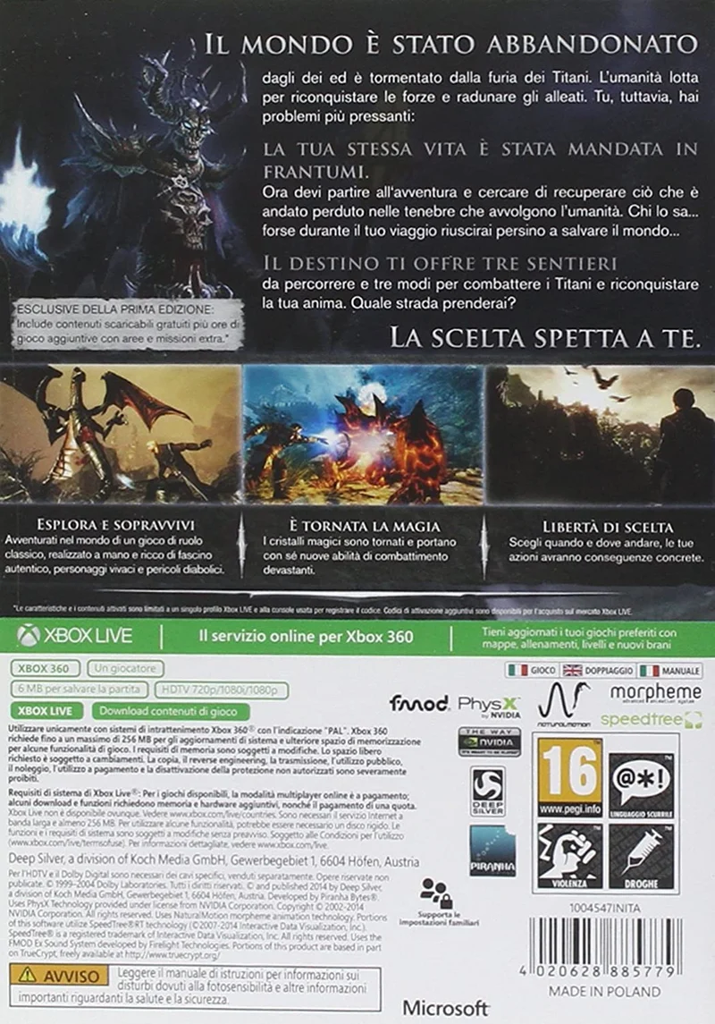 RISEN 3 TITAN LORDS first edition XBOX 360 (versione italiana)
