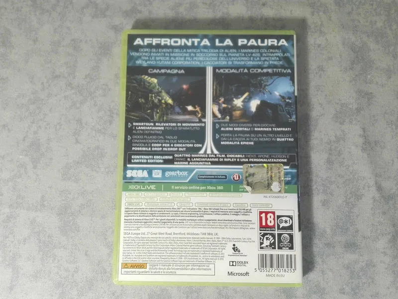 ALIENS COLONIAL MARINES XB0X 360 (completamente in italiano)