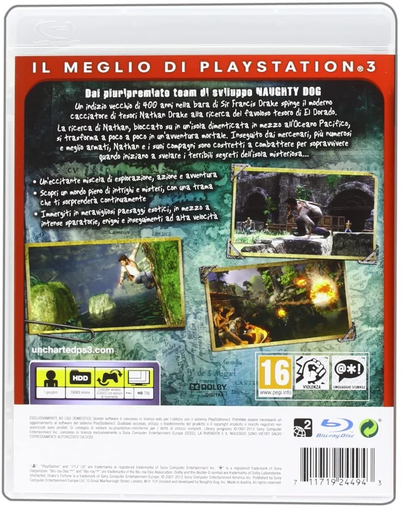 UNCHARTED : DRAKE'S FORTUNE PS3 (versione italiana)ESSENTIALS
