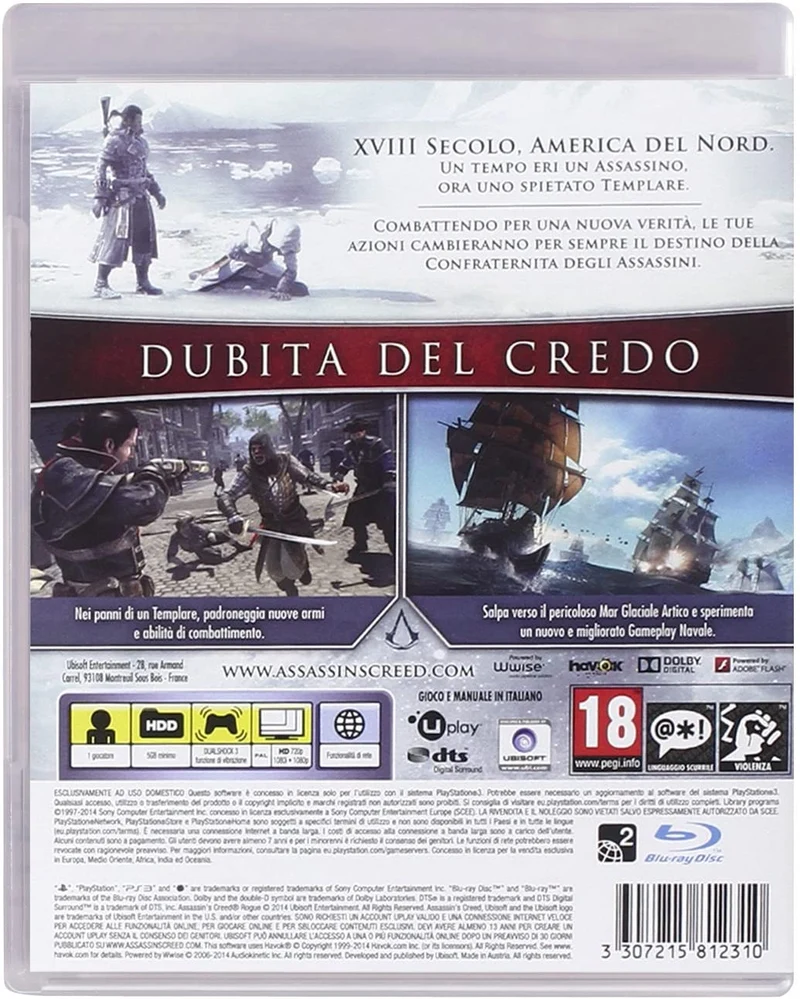ASSASSIN'S CREED ROGUE PS3 (versione italiana)