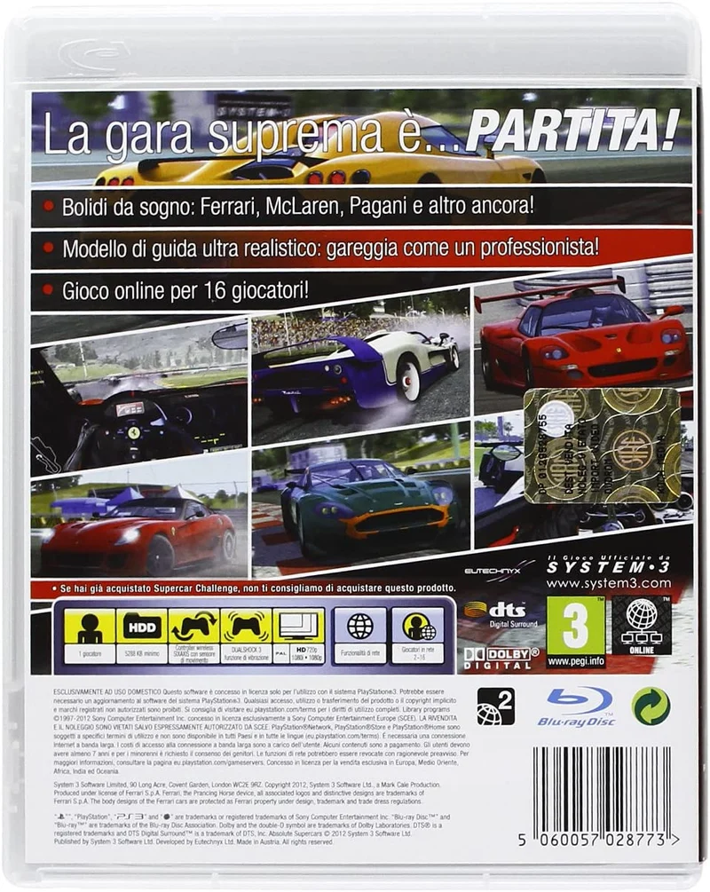 ABSOLUTE SUPERCARS PS3 (versione italiana)