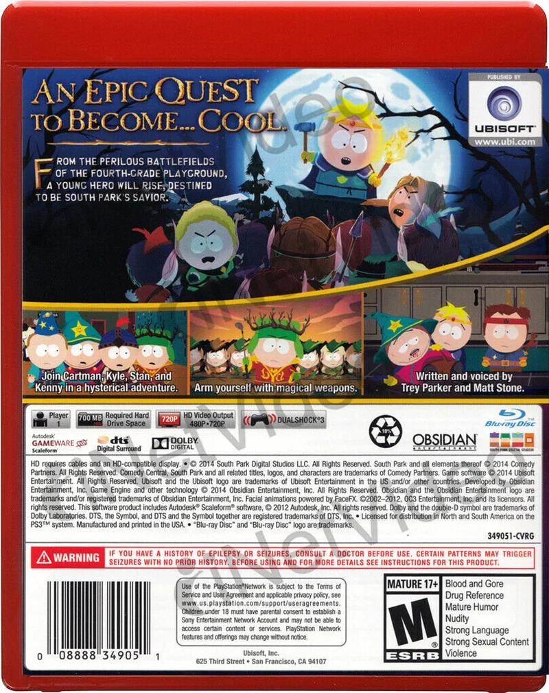 SOUTH PARK THE STICK OF TRUTH PS3 (versione americana)