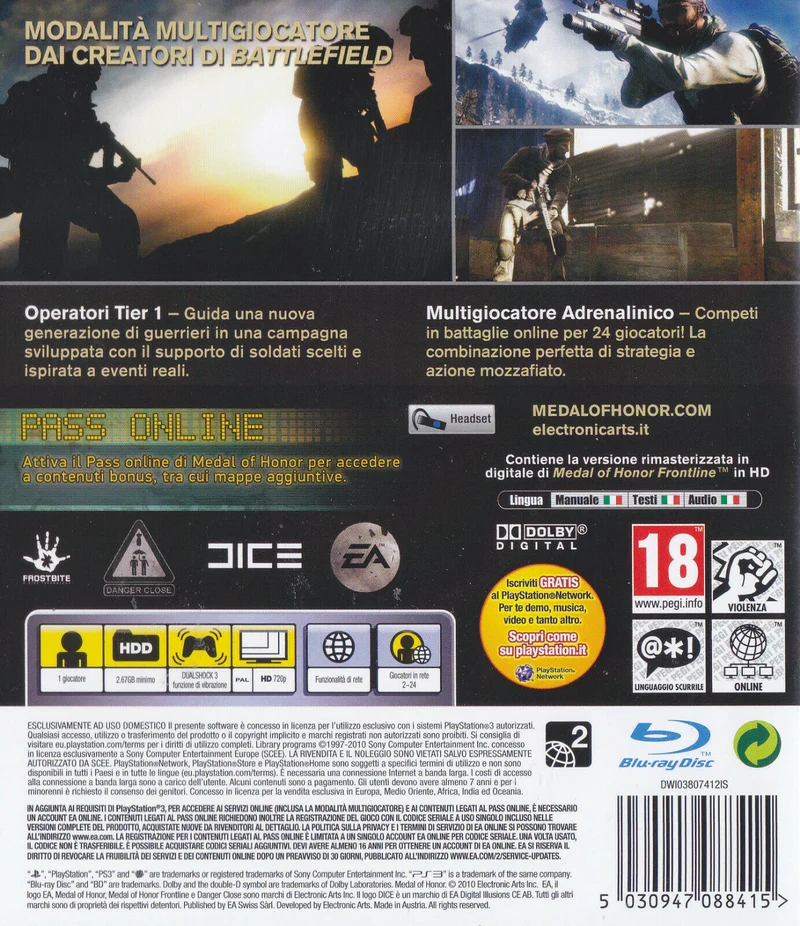 MEDAL OF HONOR PS3 (completamente in italiano)