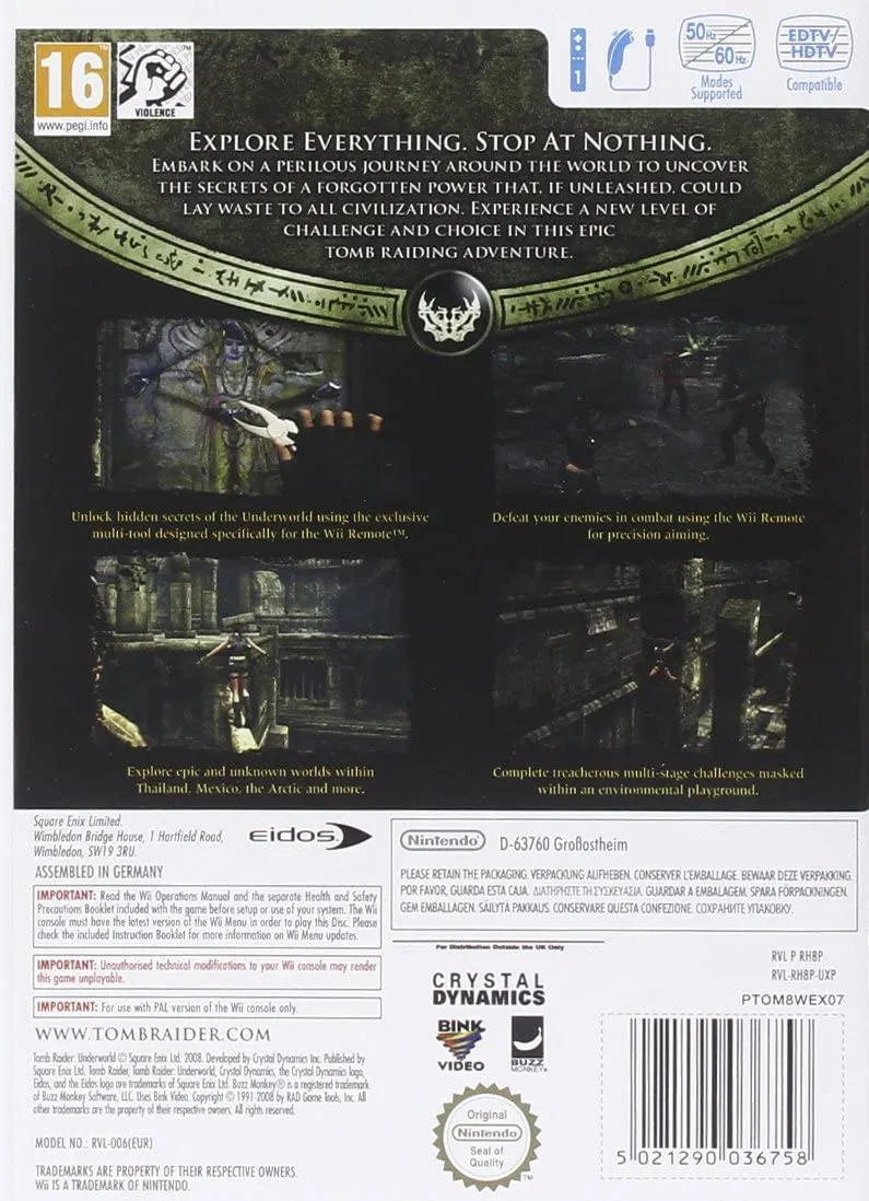 TOMB RAIDER UNDERWORLD NINTENDO WII EDIZIONE REGNO UNITO