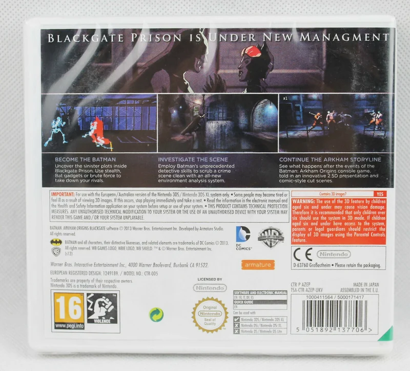 BATMAN ARKHAM ORIGINS BLACKGATE NINTENDO 3DS EDIZIONE INGLESE