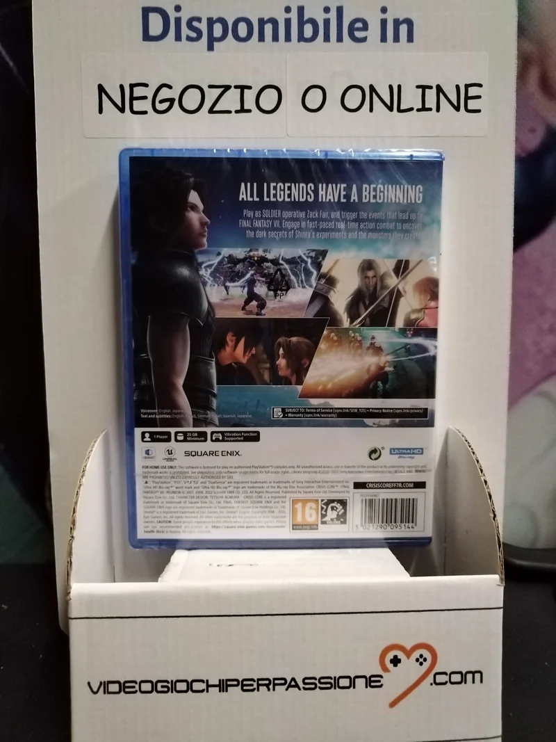 Crisis Core Final Fantasy VII Reunion Playstation 5 Edizione Europe