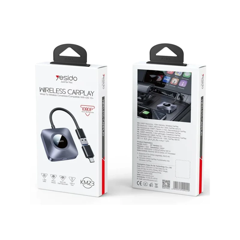 Yesido KM23 Dual Band WiFi CarPlay Adapter