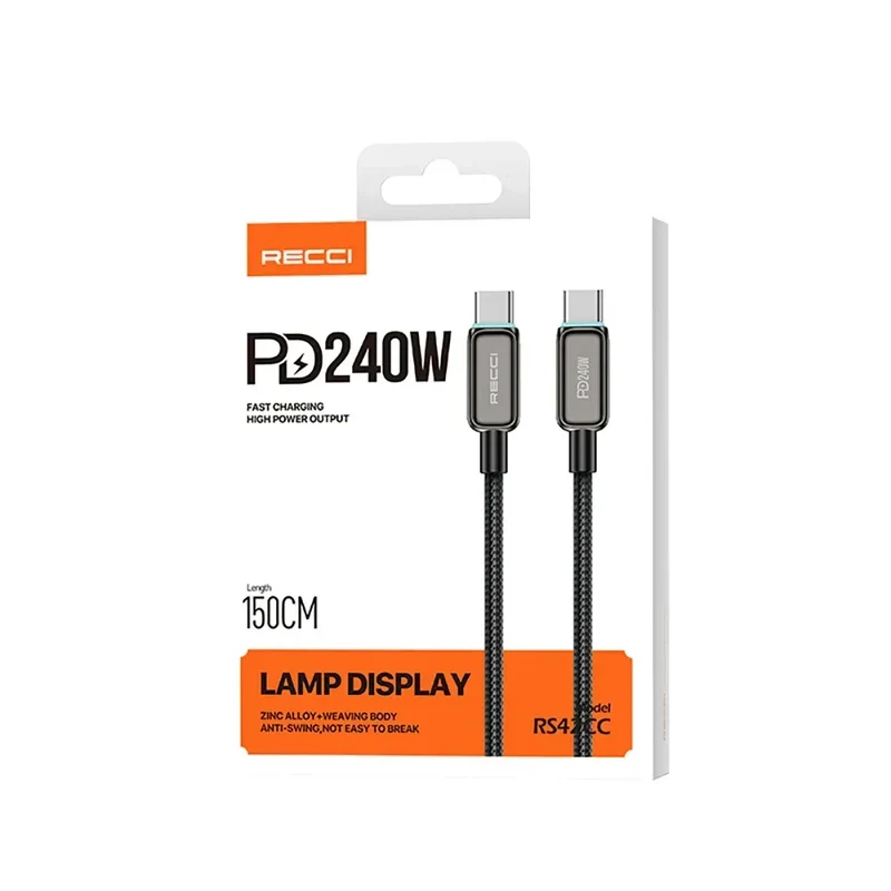 Recci Lamp Display Cable Type-C to Type-C PD 240W RS42CC