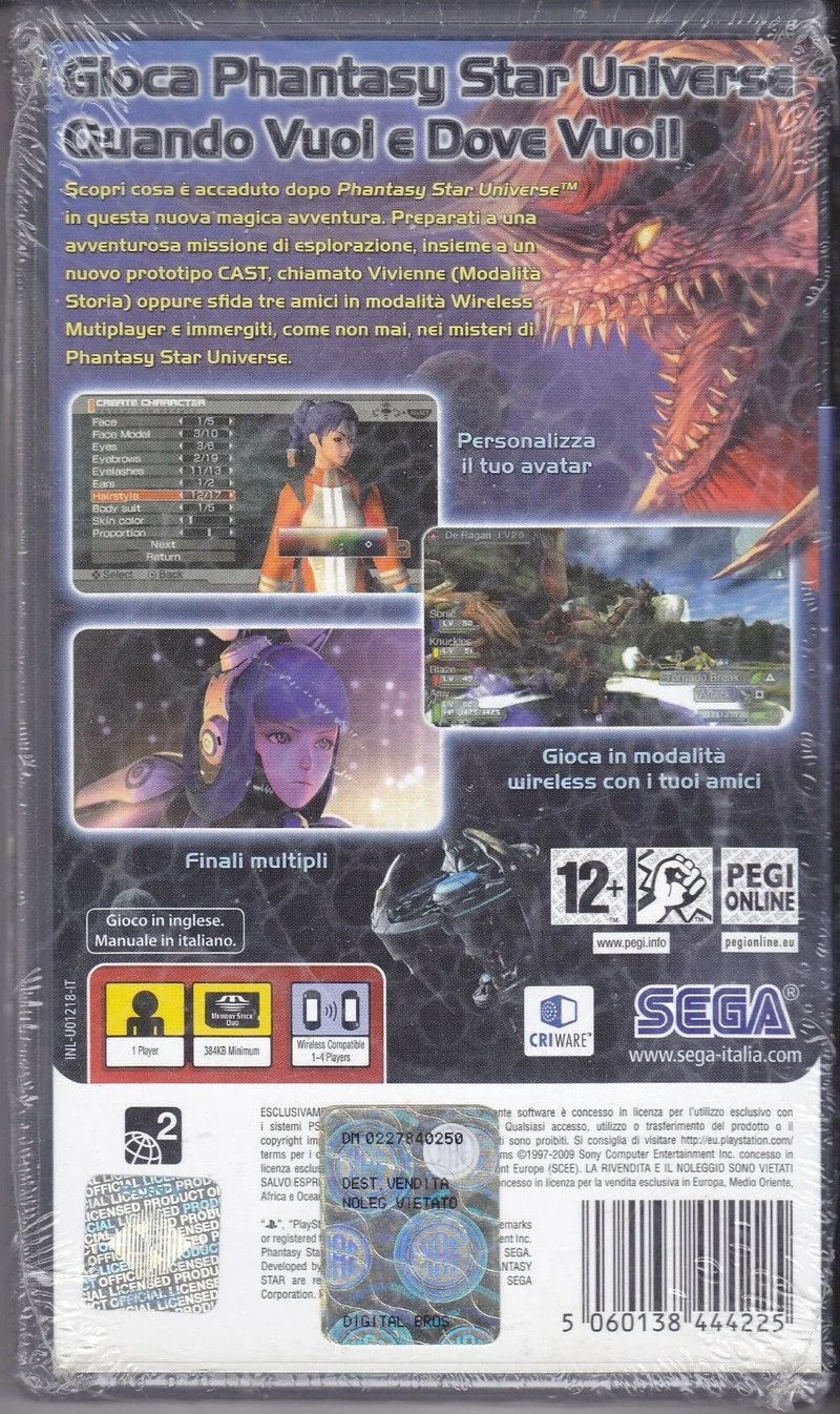 PHANTASY STAR PORTABLE PSP EDIZIONE ITALIANA