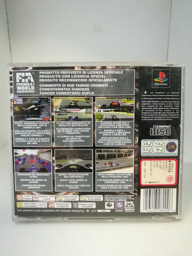 FORMULA 1 98 PS1 (usato garantito)(senza manuale)
