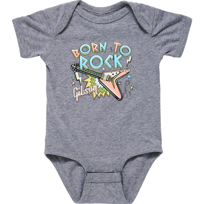 Gibson Born To Rock Baby Onesie (Gray) 3/6M