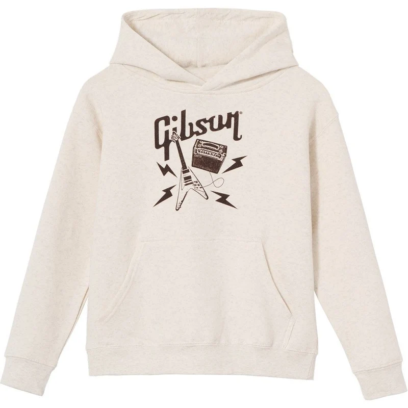 Gibson Kid'S Flying V Pullover Hoodie (Cream) Large