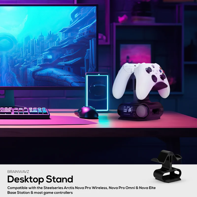 Supporto doppio per controller e base di ricarica wireless - Compatibile con SteelSeries Arctis Nova Pro Wireless, Nova Pro Omni e Nova Elite - Può contenere 2 controller e una batteria di riserva.