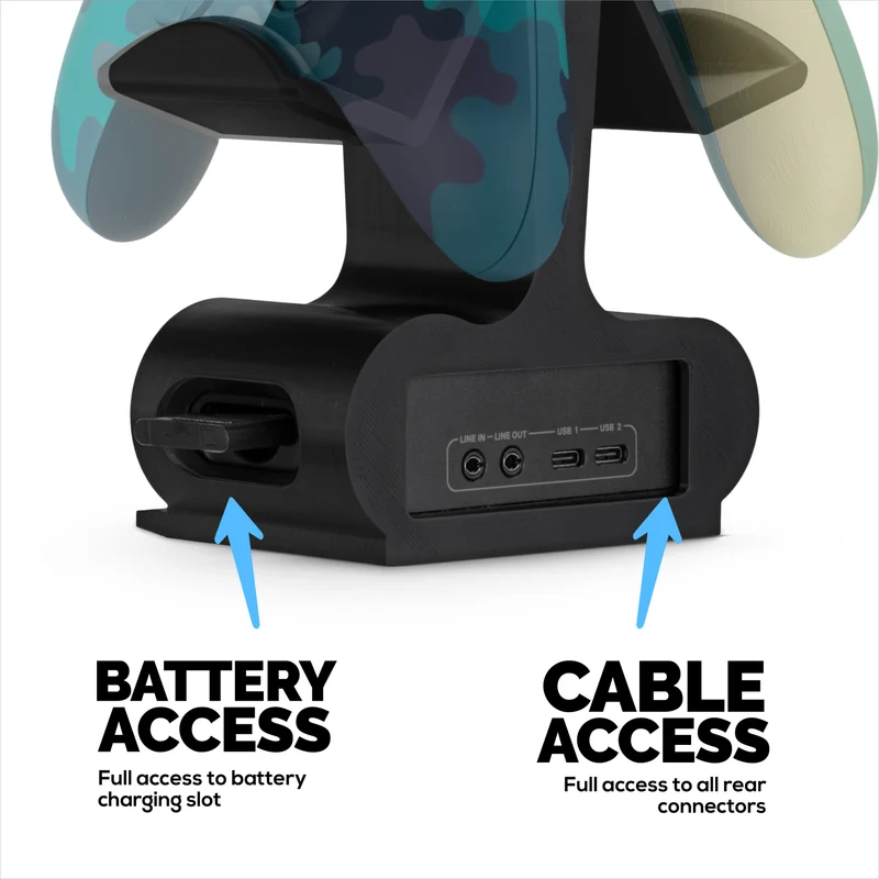 Supporto doppio per controller e base di ricarica wireless - Compatibile con SteelSeries Arctis Nova Pro Wireless, Nova Pro Omni e Nova Elite - Può contenere 2 controller e una batteria di riserva.