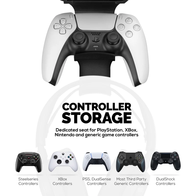 Supporto da incasso per controller e cuffie SteelSeries Arctis Nova Pro Wireless, Nova Elite e Pro Omni + base station.