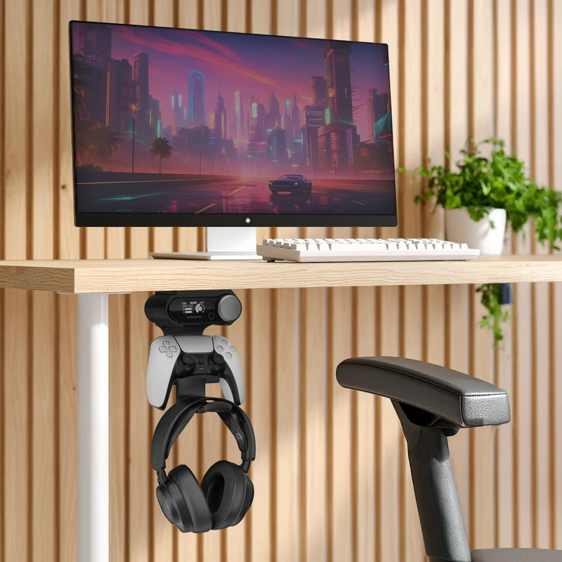 Supporto da incasso per controller e cuffie SteelSeries Arctis Nova Pro Wireless, Nova Elite e Pro Omni + base station.