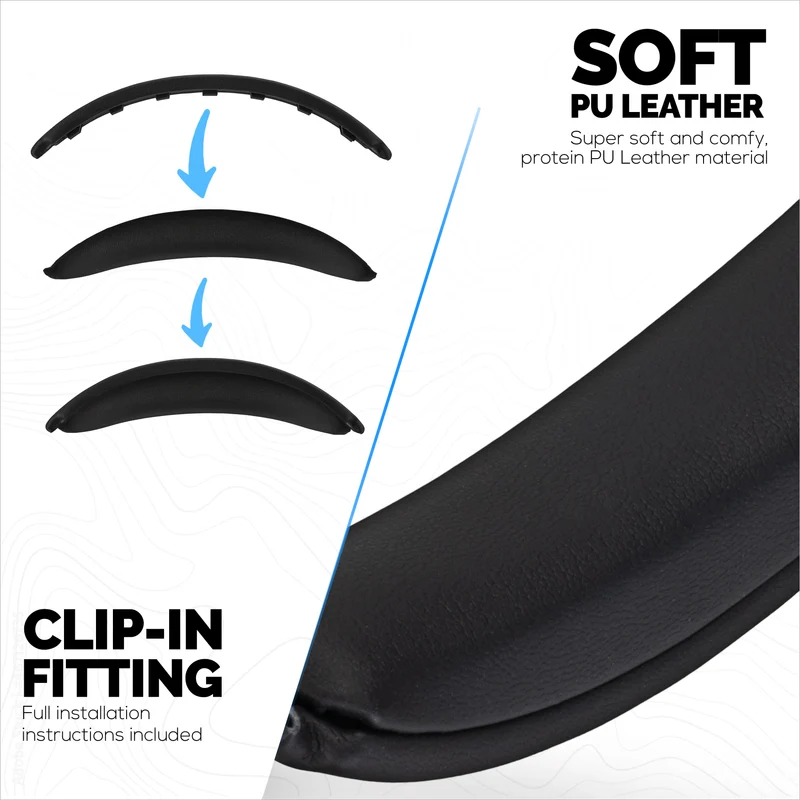 Archetto di ricambio in similpelle per cuffie wireless Bose QuietComfort QC45, QCSC, QC - Imbottitura superiore per cuffie - Ripristina comfort e vestibilità