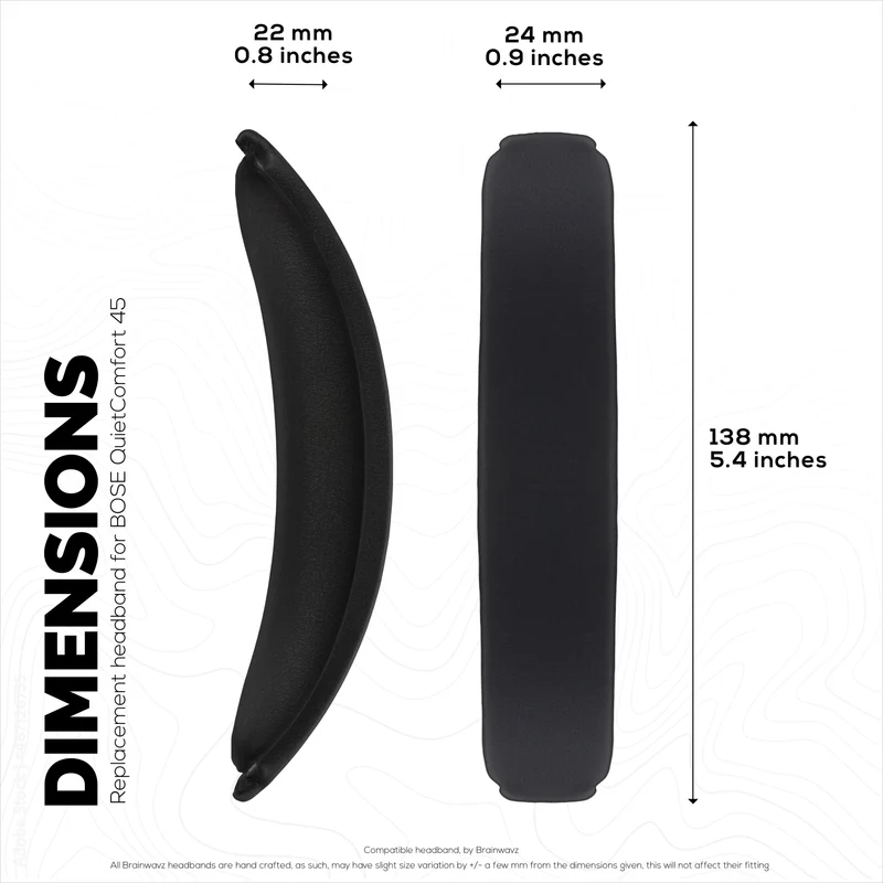 Archetto di ricambio in similpelle per cuffie wireless Bose QuietComfort QC45, QCSC, QC - Imbottitura superiore per cuffie - Ripristina comfort e vestibilità