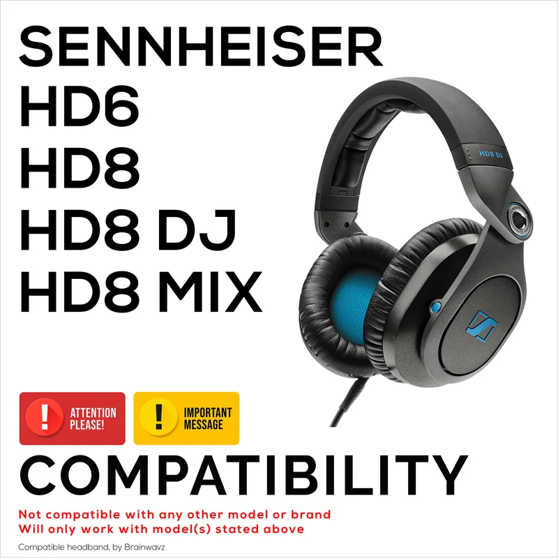 Fascia di ricambio per cuffie SENNHEISER HD8, HD8 DJ, HD8 MIX e HD6 - Imbottitura in morbida pelle PU e memory foam