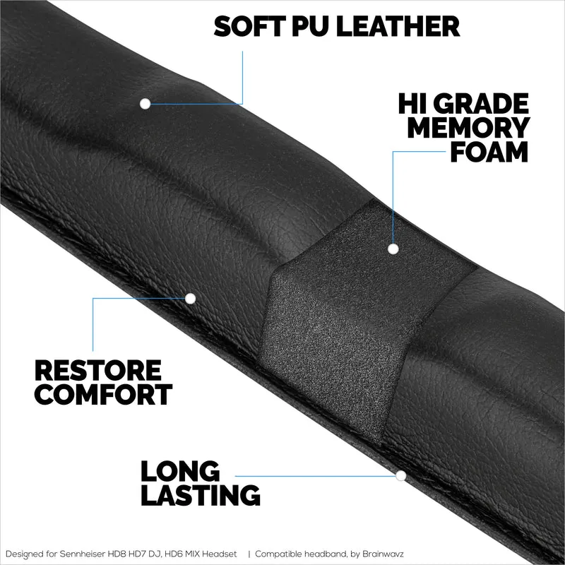 Fascia di ricambio per cuffie SENNHEISER HD8, HD8 DJ, HD8 MIX e HD6 - Imbottitura in morbida pelle PU e memory foam