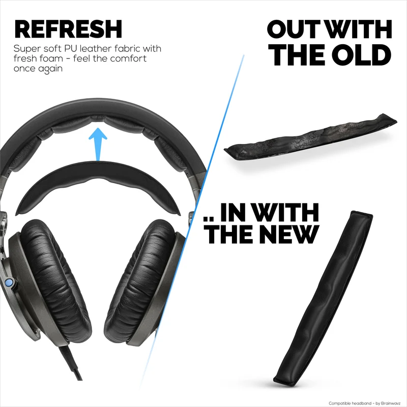 Fascia di ricambio per cuffie SENNHEISER HD8, HD8 DJ, HD8 MIX e HD6 - Imbottitura in morbida pelle PU e memory foam