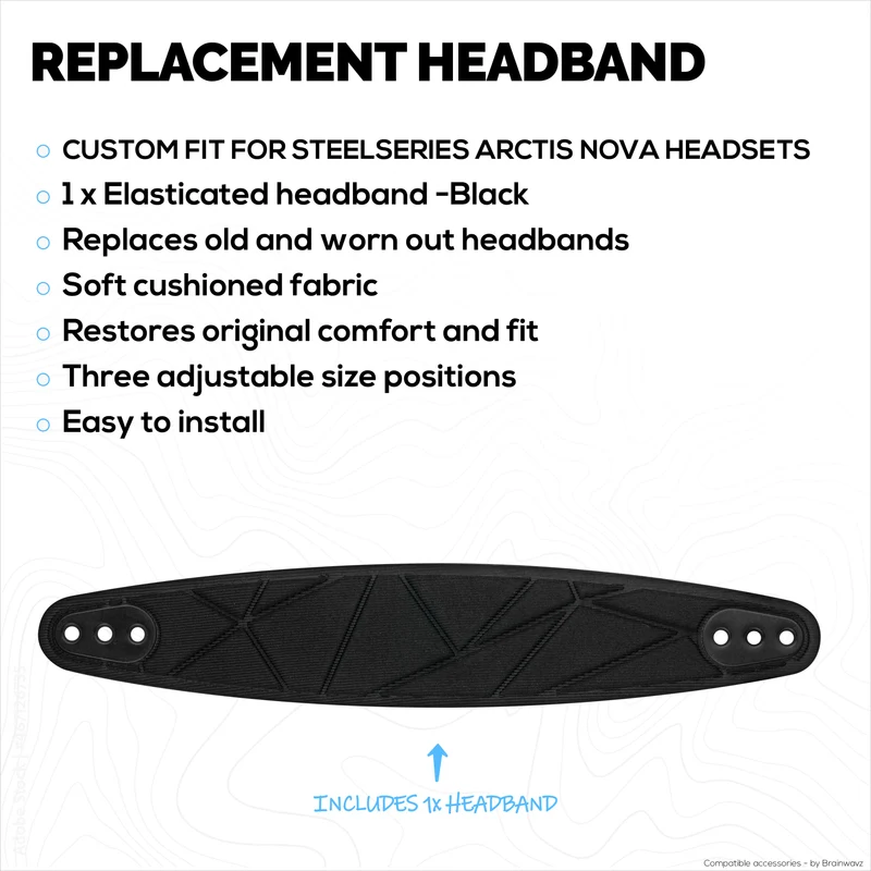 Fascia di ricambio per SteelSeries Arctis Nova 7P e 7X e altri – Fascia elastica in cotone con 3 impostazioni di misura