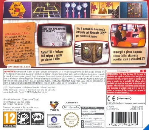JAMES NOIR'S HOLLYWOOD CRIMES 3D NINTENDO 3DS (versione italiana)