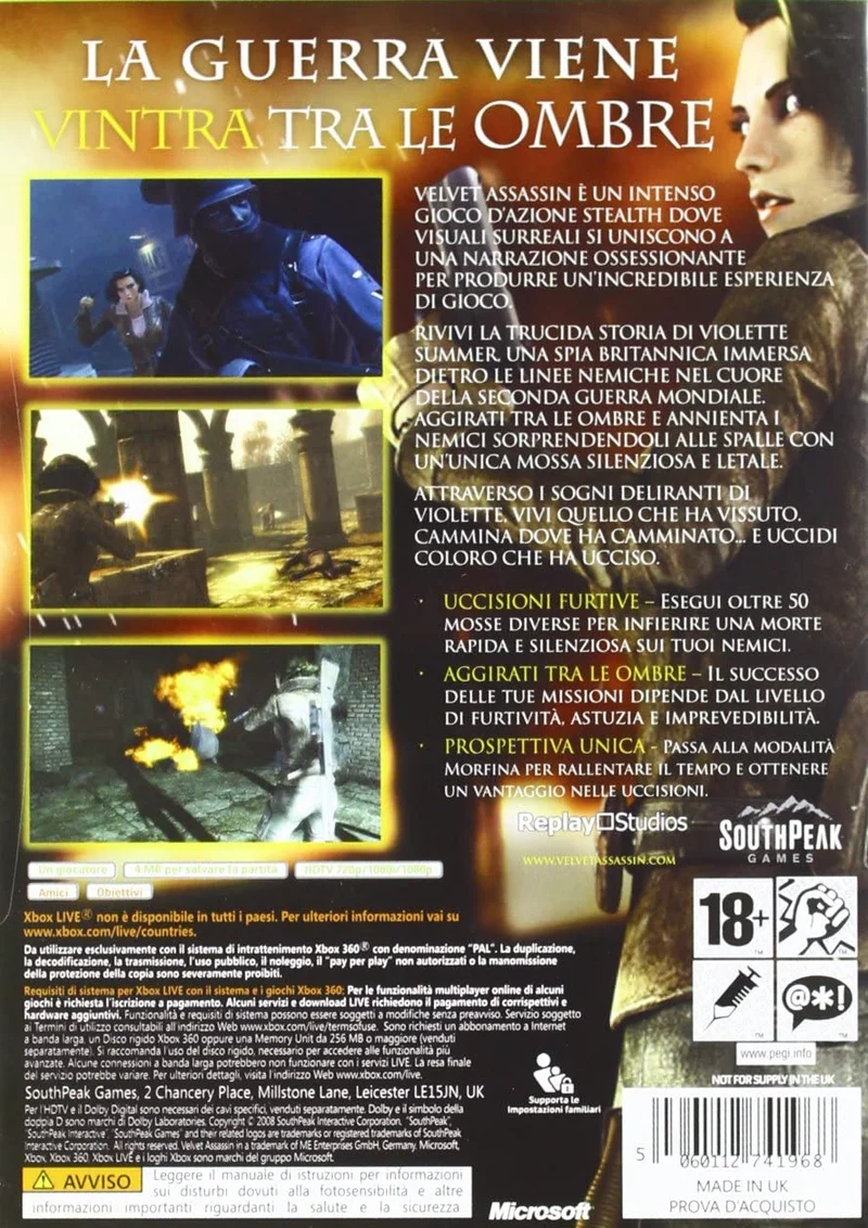 VELVET ASSASSIN XBOX 360 (versione italiana)