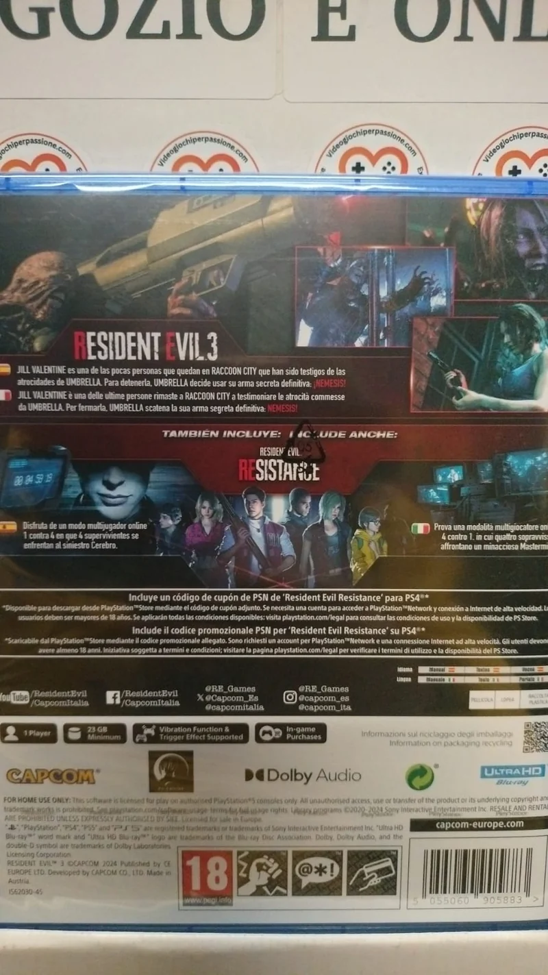 Resident Evil 3 Remake Playstation 5 Edizione Italiana/Spagnola