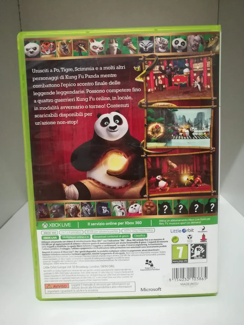 KUNG FU PANDA SCONTRO FINALE DELLE LEGENDE LEGENDARIE XBOX 360(usato garantito)