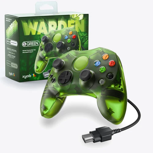 Original Xbox Wired Warden Controller Clear Green